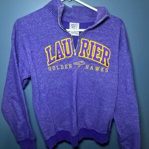 Classic Purple Turtleneck Sweater with Yellow Accents